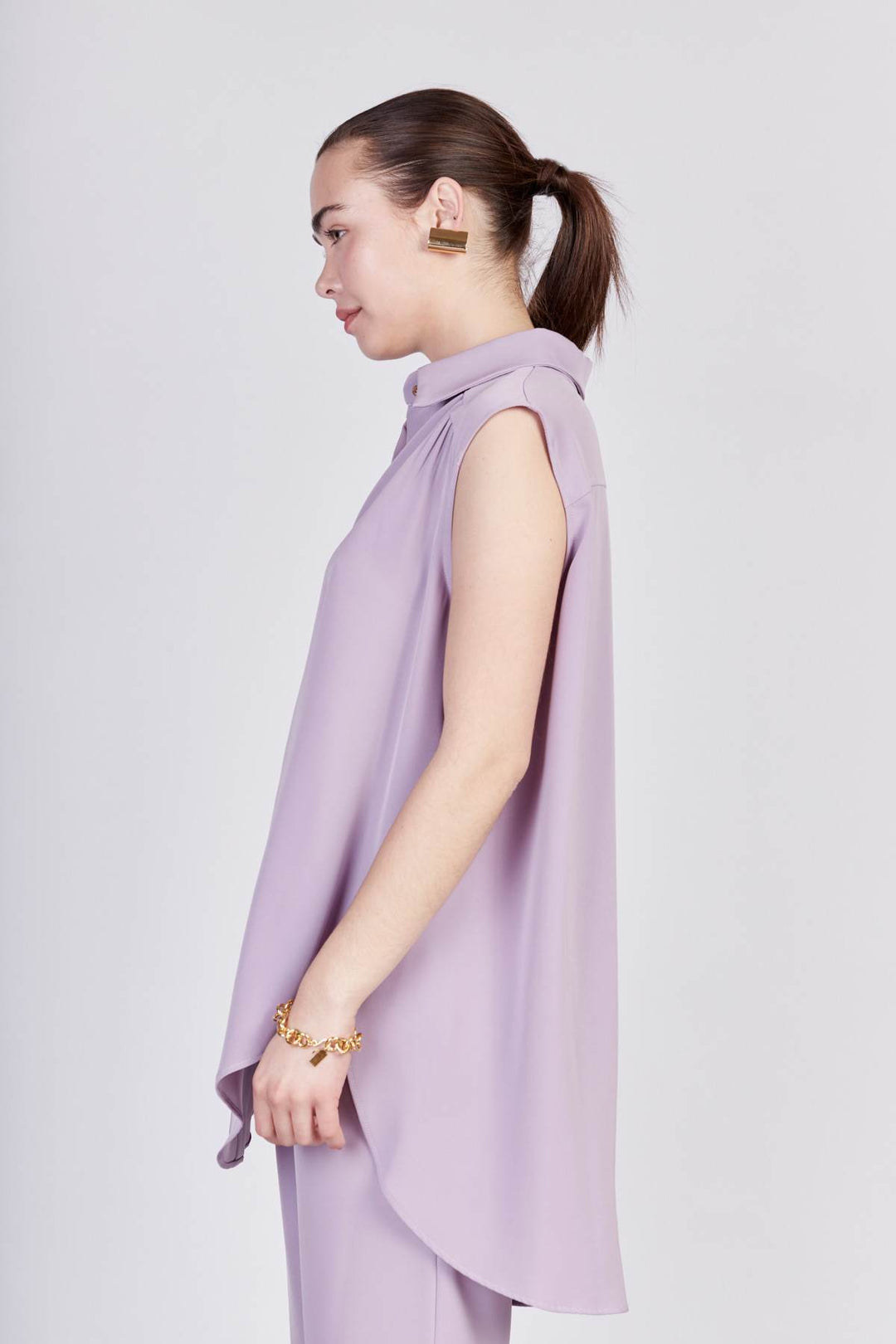 חולצת גופיה סטון בצבע סגול לילך - Neta Efrati