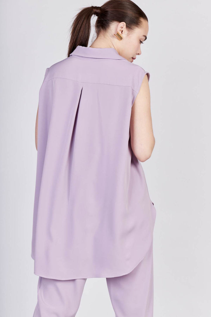 חולצת גופיה סטון בצבע סגול לילך - Neta Efrati