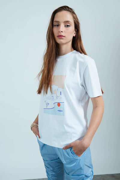 חולצת טי שירט בצבע לבן - Razili Studio