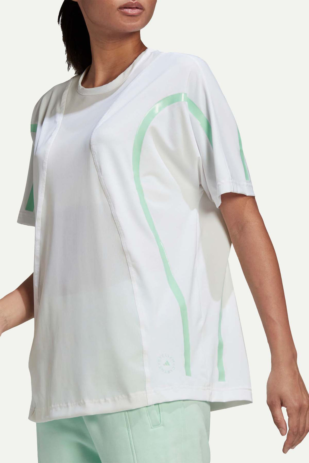 חולצת טי שירט שקפקפה בצבע לבן עם קווים אמורפיים - Adidas Stella