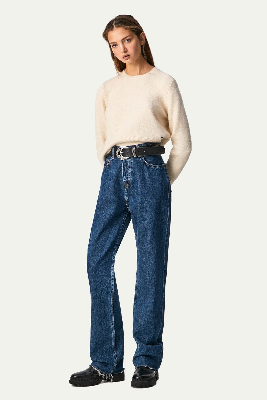 חולצת סריג לאורה בצבע אבן - Pepe Jeans