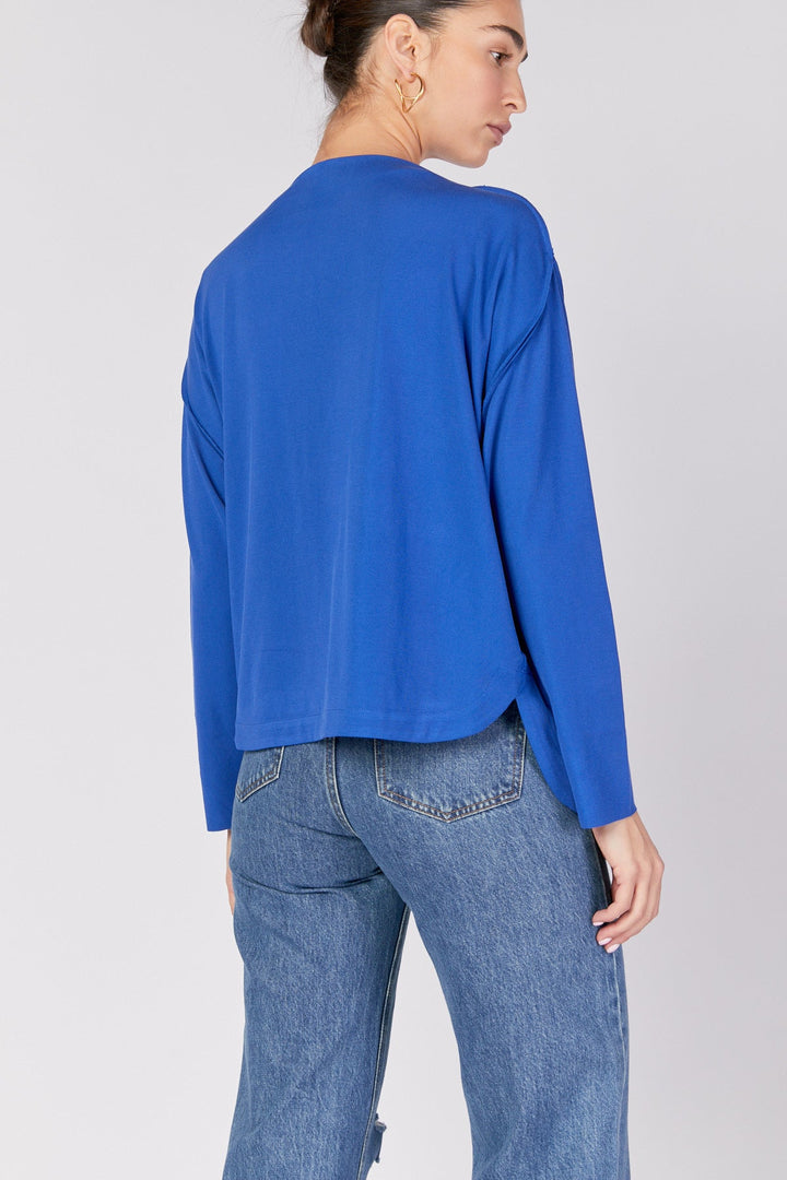חולצת ורטי בצבע כחול - Ginlee